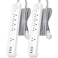 Addtam Power Strip Surge Protector 2 Pack